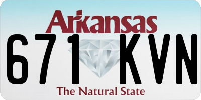 AR license plate 671KVN