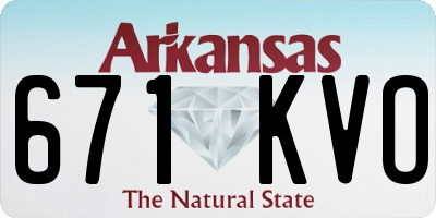 AR license plate 671KVO