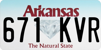 AR license plate 671KVR