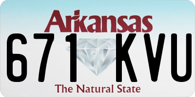 AR license plate 671KVU