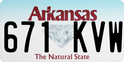 AR license plate 671KVW