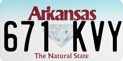 AR license plate 671KVY