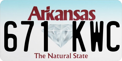 AR license plate 671KWC