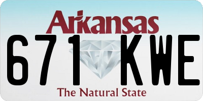 AR license plate 671KWE