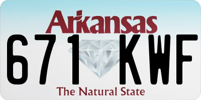 AR license plate 671KWF