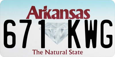 AR license plate 671KWG