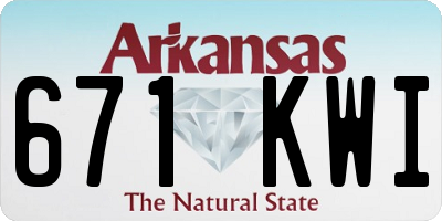 AR license plate 671KWI