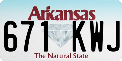 AR license plate 671KWJ
