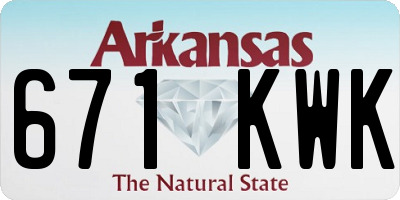 AR license plate 671KWK