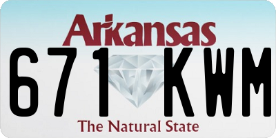 AR license plate 671KWM