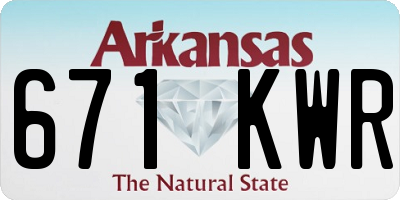 AR license plate 671KWR