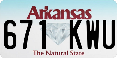 AR license plate 671KWU
