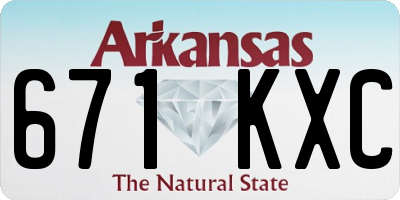 AR license plate 671KXC