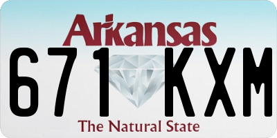 AR license plate 671KXM