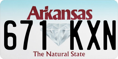 AR license plate 671KXN