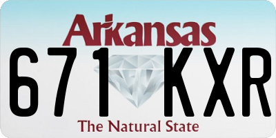 AR license plate 671KXR