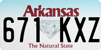 AR license plate 671KXZ