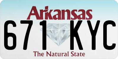 AR license plate 671KYC
