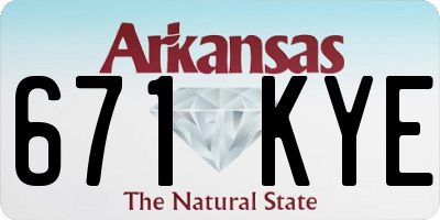 AR license plate 671KYE