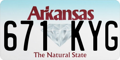 AR license plate 671KYG
