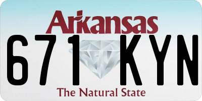 AR license plate 671KYN