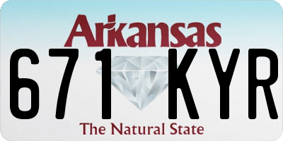 AR license plate 671KYR