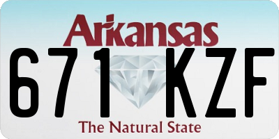 AR license plate 671KZF