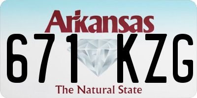 AR license plate 671KZG