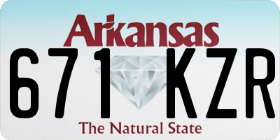 AR license plate 671KZR