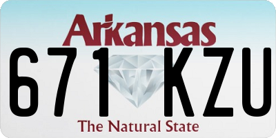 AR license plate 671KZU
