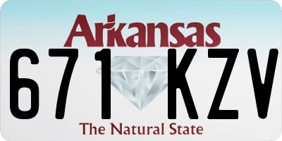 AR license plate 671KZV