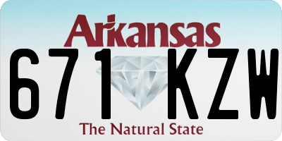 AR license plate 671KZW