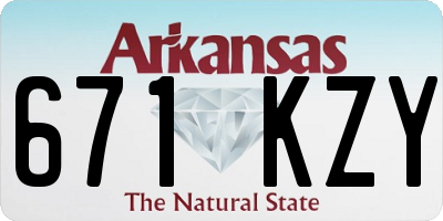 AR license plate 671KZY