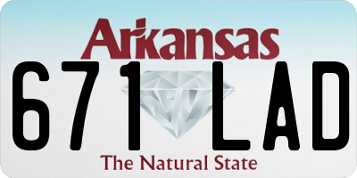 AR license plate 671LAD