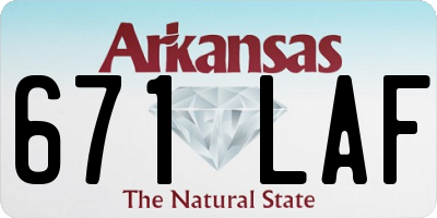 AR license plate 671LAF