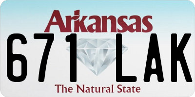 AR license plate 671LAK