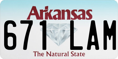 AR license plate 671LAM