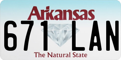 AR license plate 671LAN