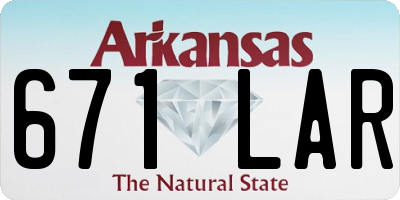 AR license plate 671LAR