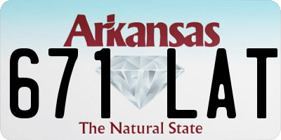 AR license plate 671LAT