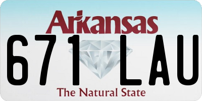 AR license plate 671LAU