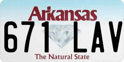 AR license plate 671LAV