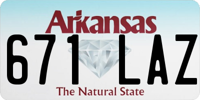 AR license plate 671LAZ