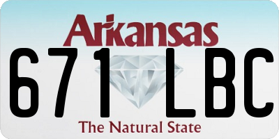 AR license plate 671LBC
