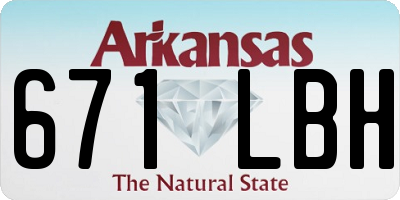 AR license plate 671LBH