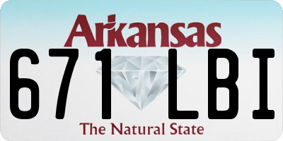 AR license plate 671LBI