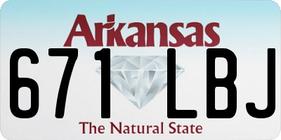 AR license plate 671LBJ