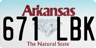 AR license plate 671LBK