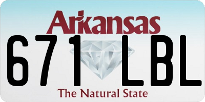 AR license plate 671LBL