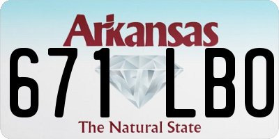 AR license plate 671LBO
